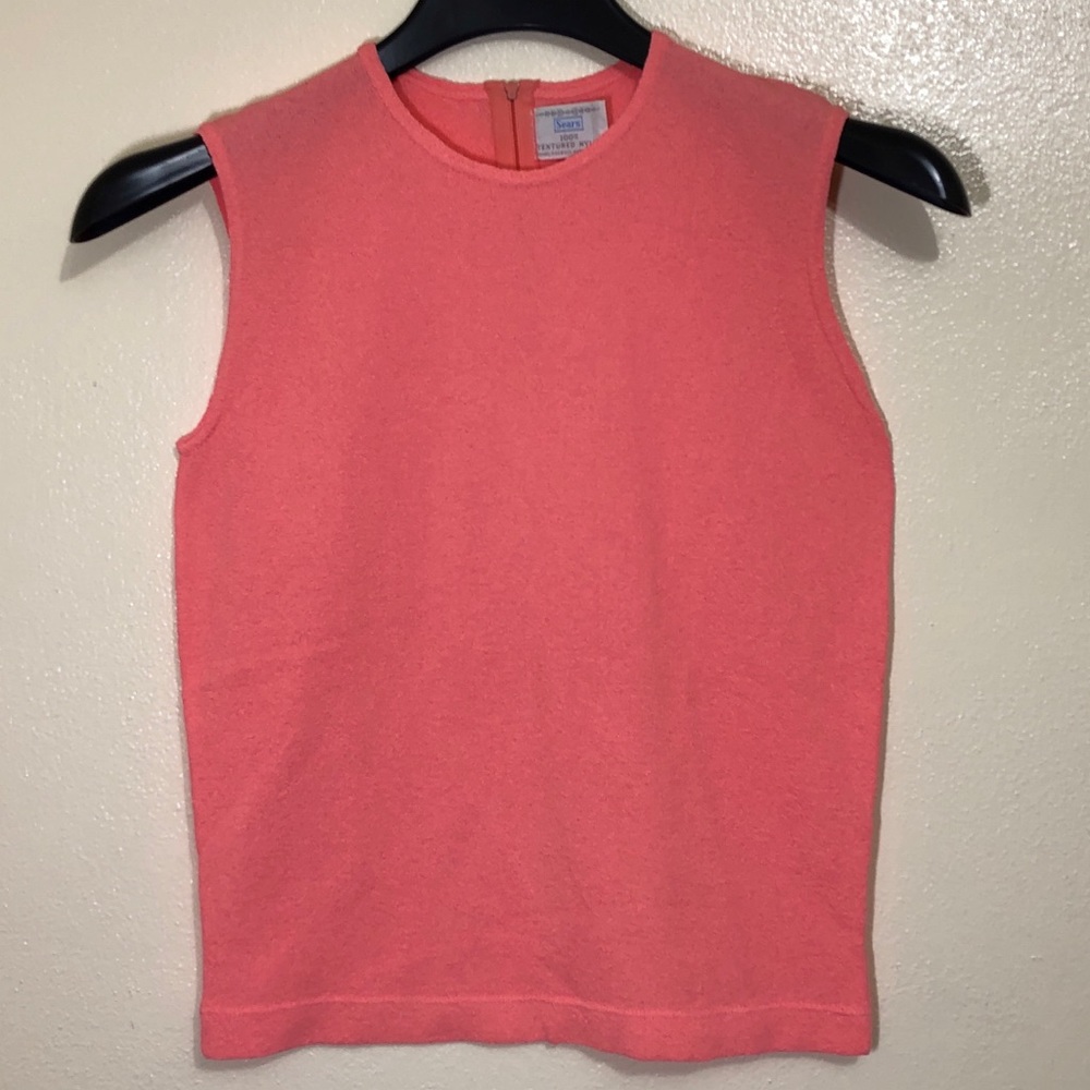 Vintage Sears Textured Nylon Sleeveless Shirt Fall Casual